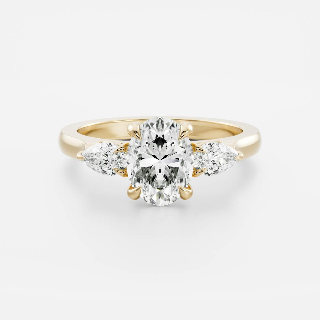 Joe- 2.0 CT Oval Three Stone Style Moissanite Ring