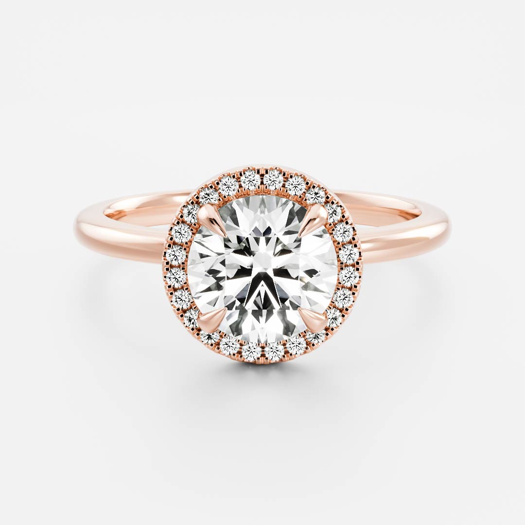 Harold- 1.0 CT Round Halo Pave Moissanite Ring
