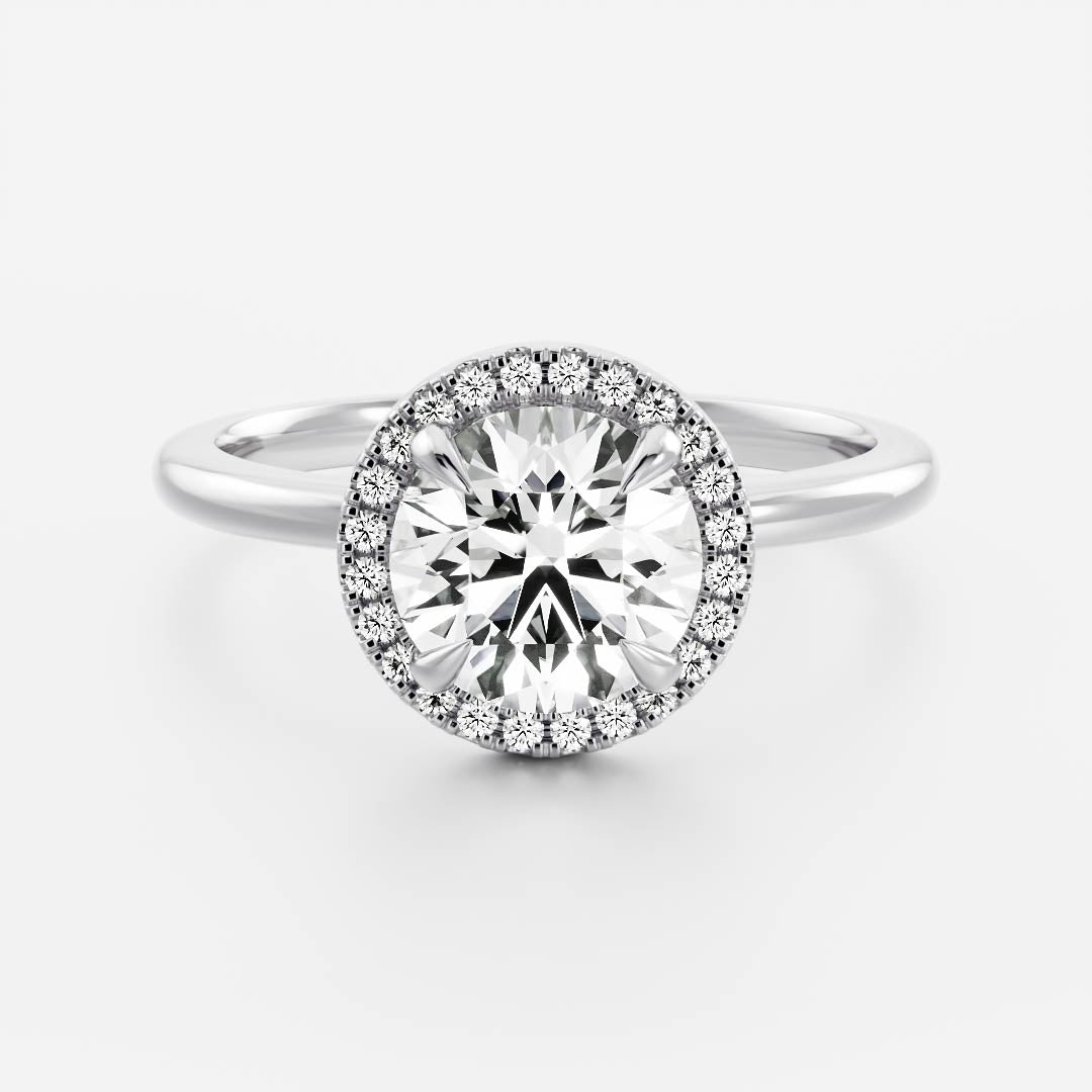 Harold- 1.0 CT Round Halo Pave Moissanite Ring