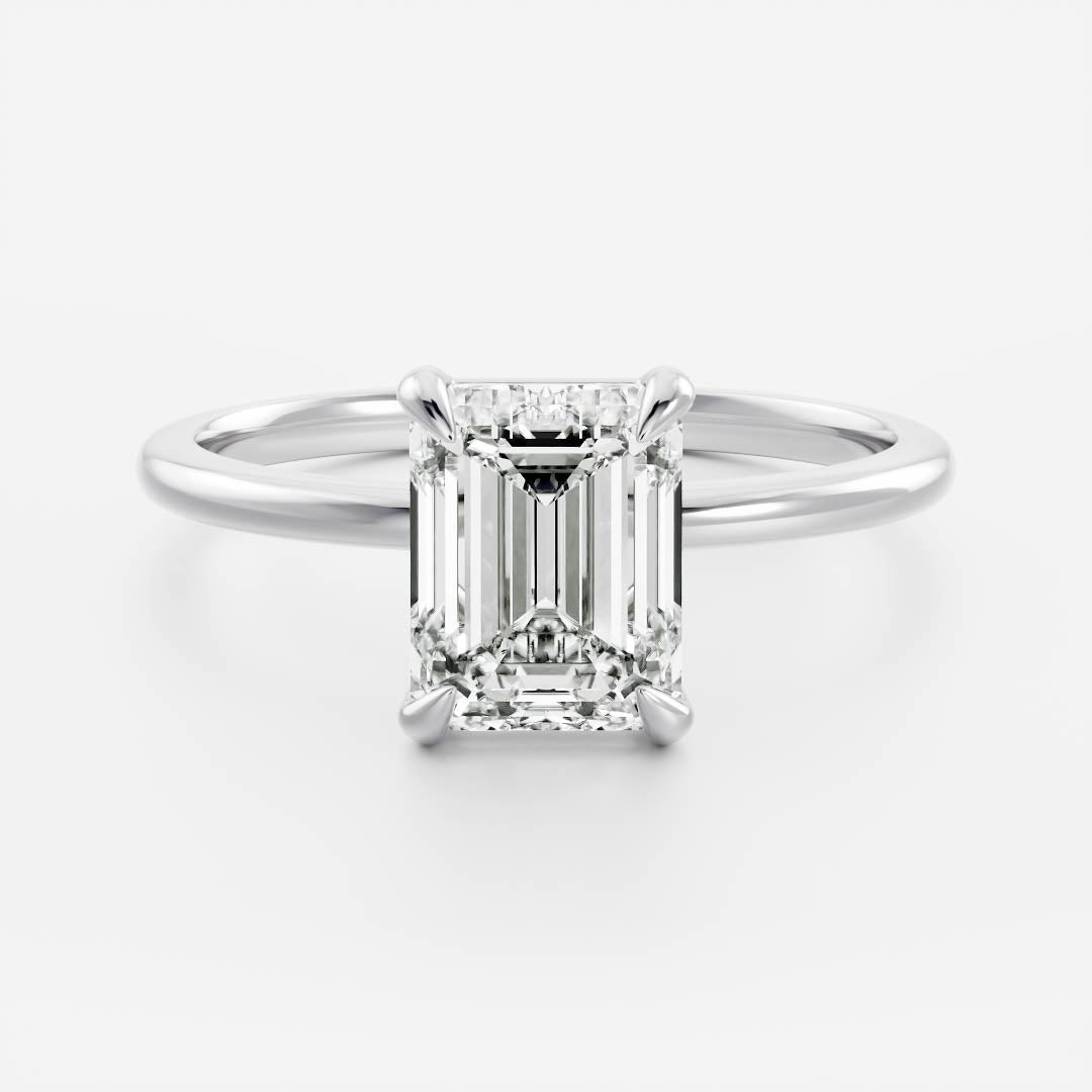 Gladys- 1.50 CT Emerald Solitaire Moissanite Ring