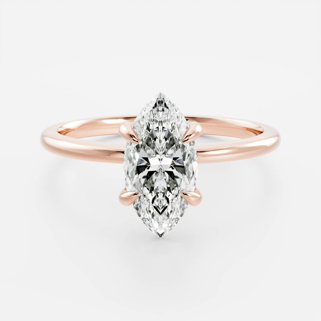 Elizabeht- 1.0 CT Marquise Soitaire Moissanite Ring