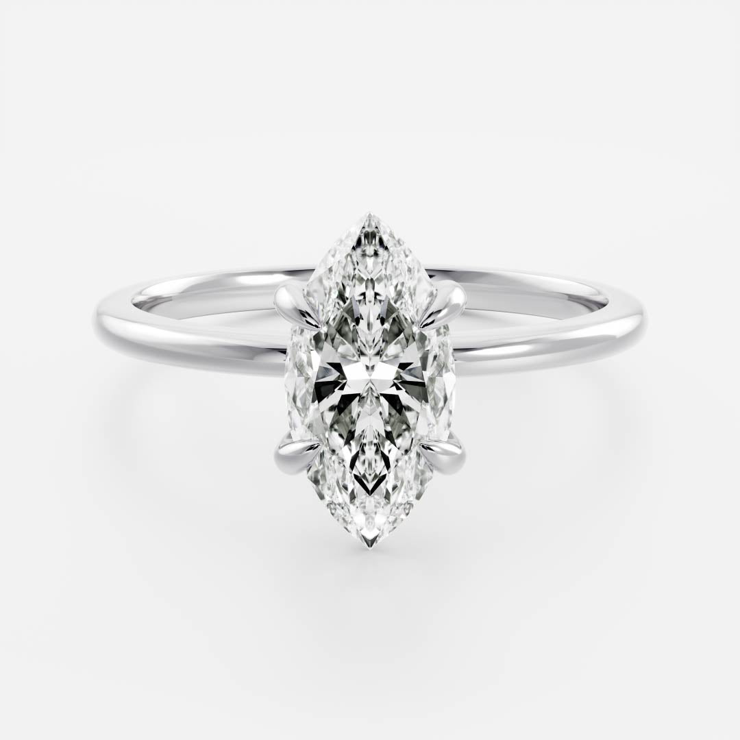 Elizabeht- 1.0 CT Marquise Soitaire Moissanite Ring