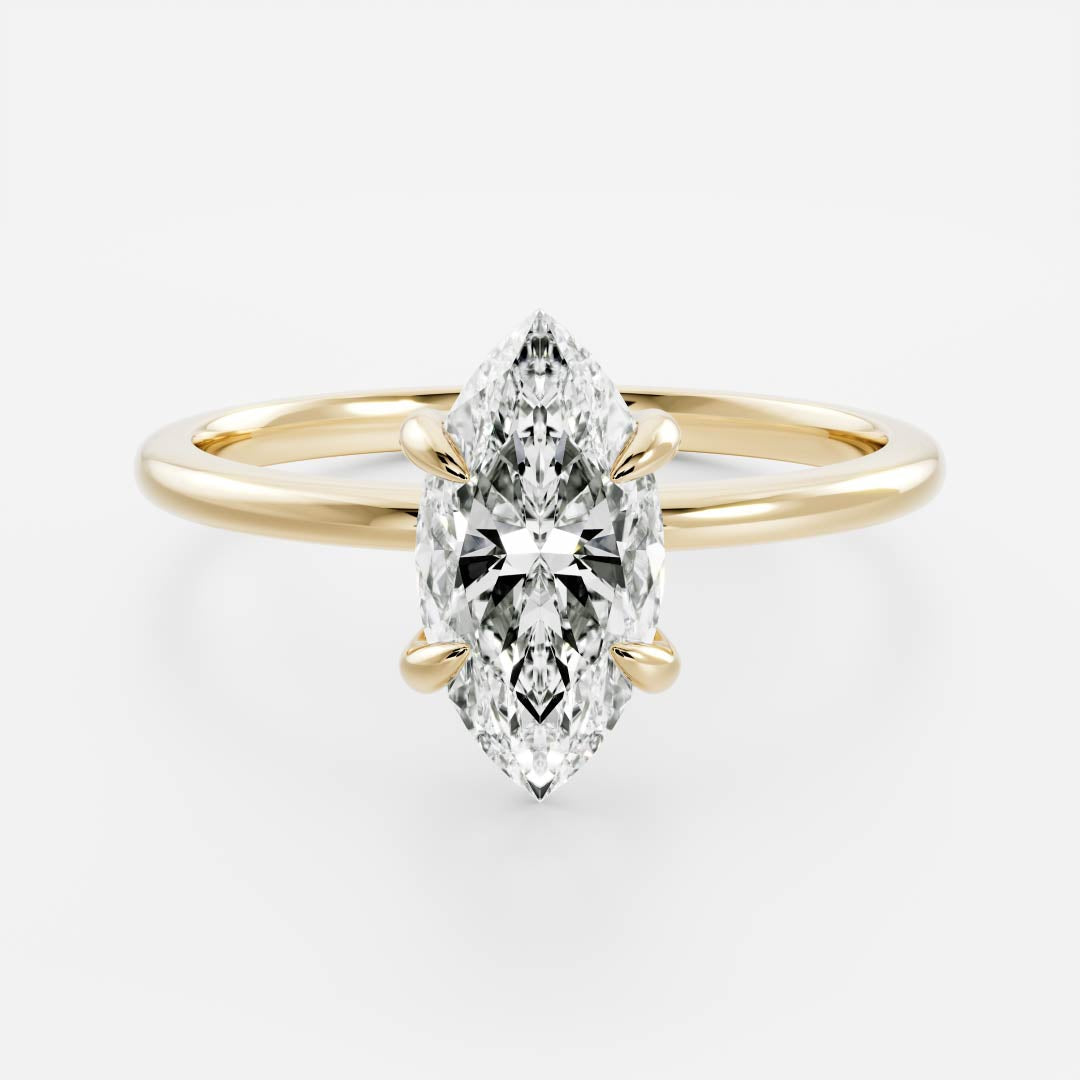Elizabeht- 1.0 CT Marquise Soitaire Moissanite Ring