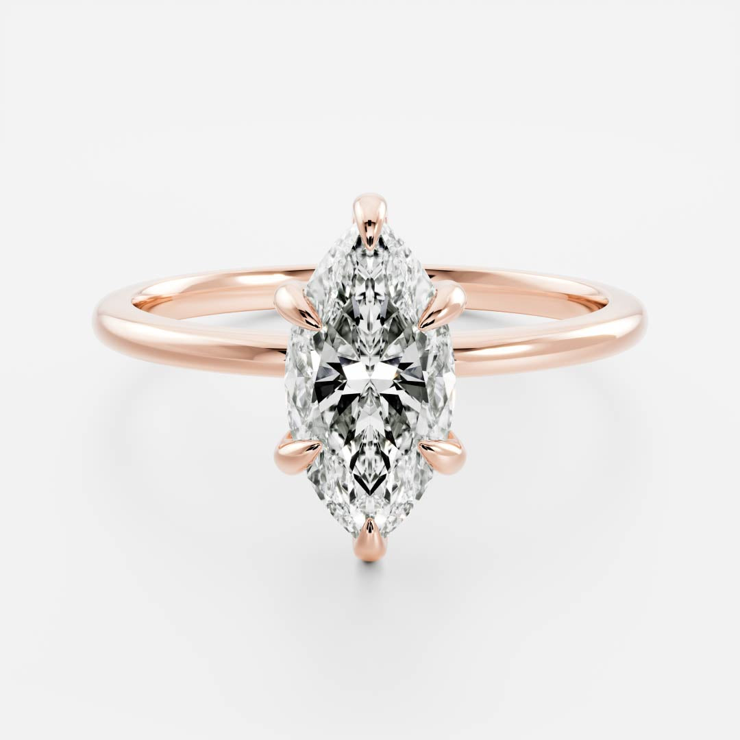 Elizabeht- 1.0 CT Marquise Soitaire Moissanite Ring