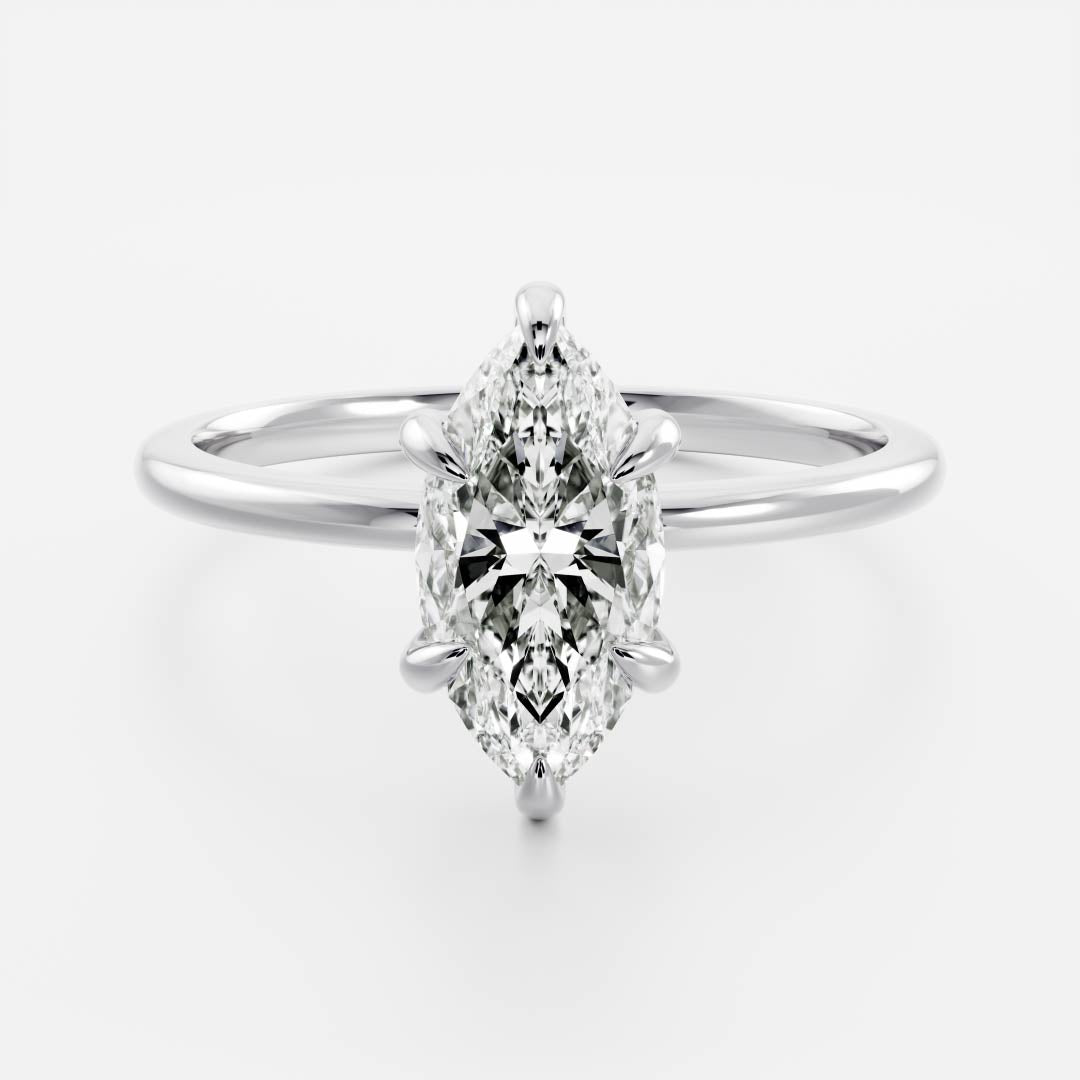 Elizabeht- 1.0 CT Marquise Soitaire Moissanite Ring