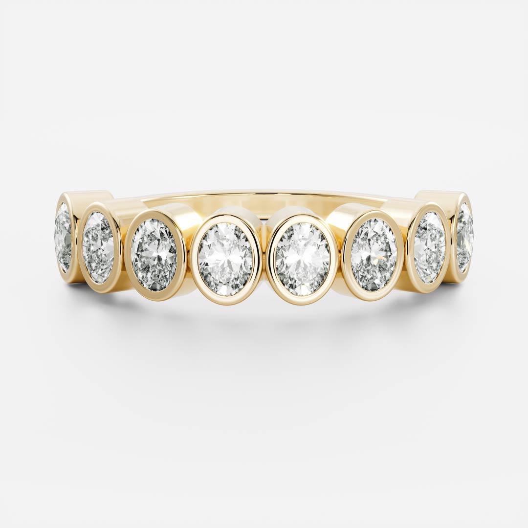 Ramo-0.60 CTW Oval Bezel Wedding Band