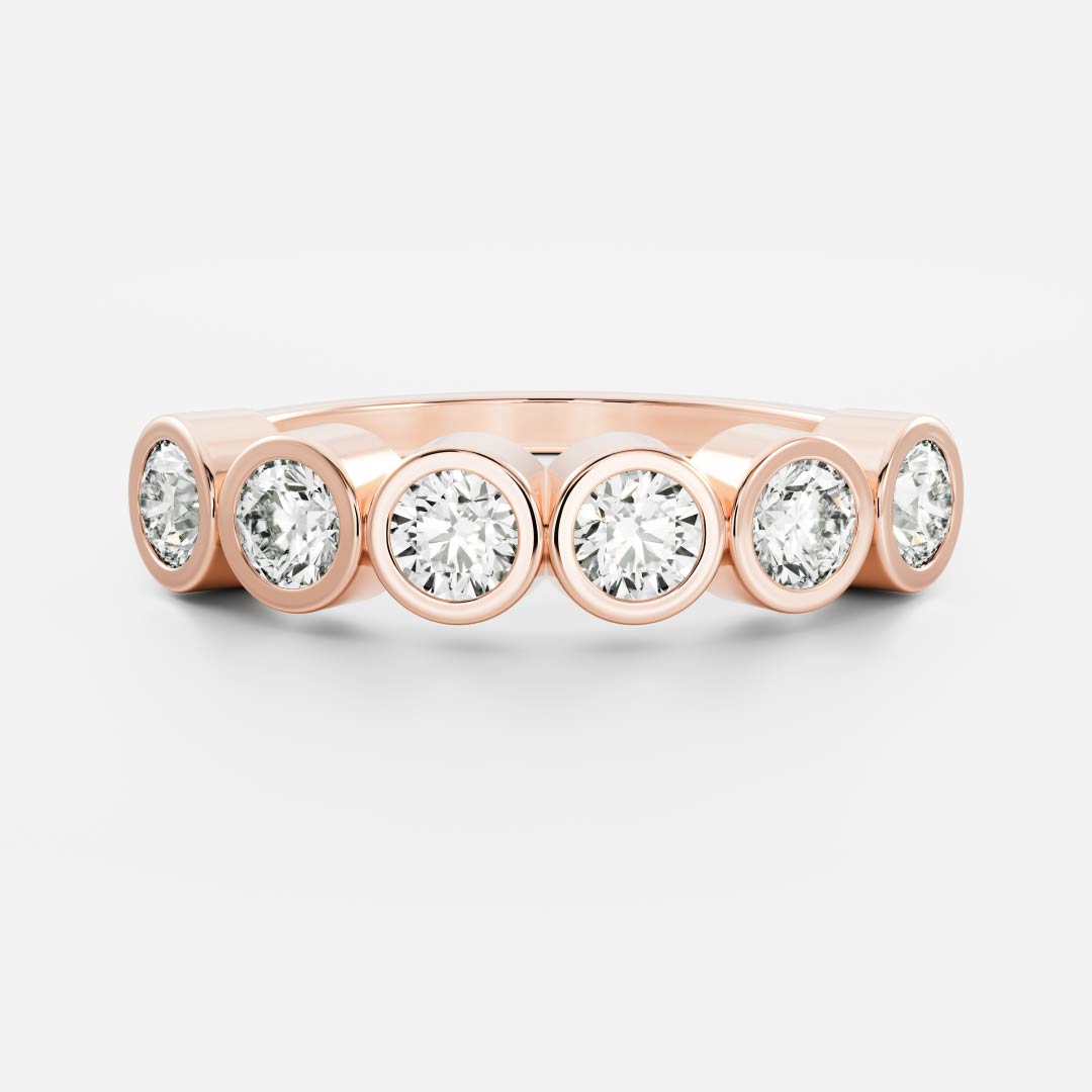 Patrica-0.70 CTW Round Bezel Wedding Band