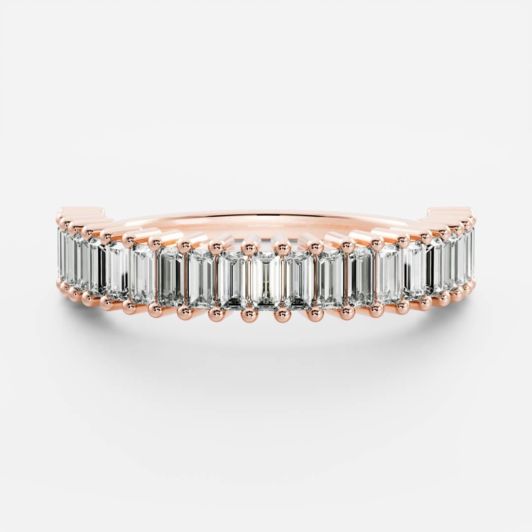Geneva-1.0 CTW Baguette Half Eternity Wedding Band