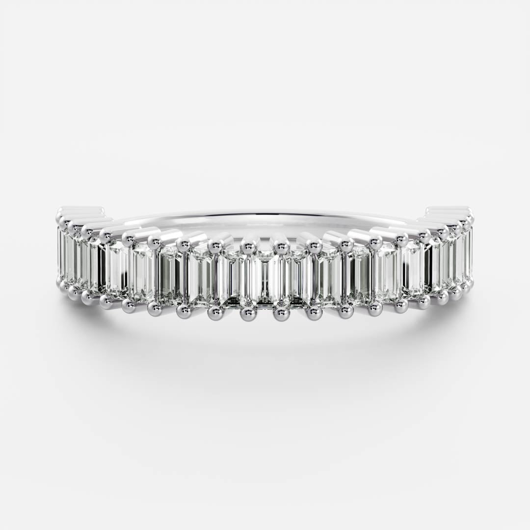 Geneva-1.0 CTW Baguette Half Eternity Wedding Band