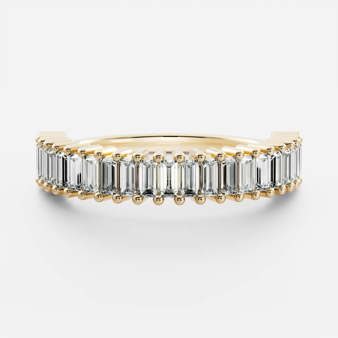 Geneva-1.0 CTW Baguette Half Eternity Wedding Band