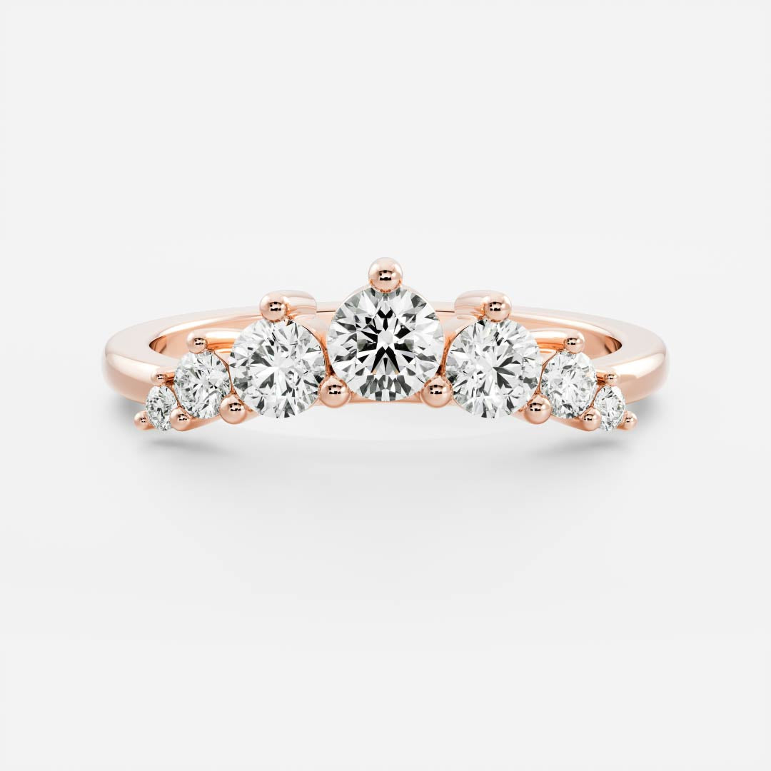 Myrtle-0.50 CTW Round Curved Wedding Band