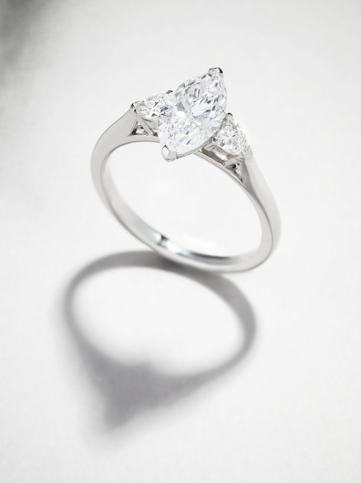 April- 1.30 CT Marquise Three Stone Style Moissanite Ring