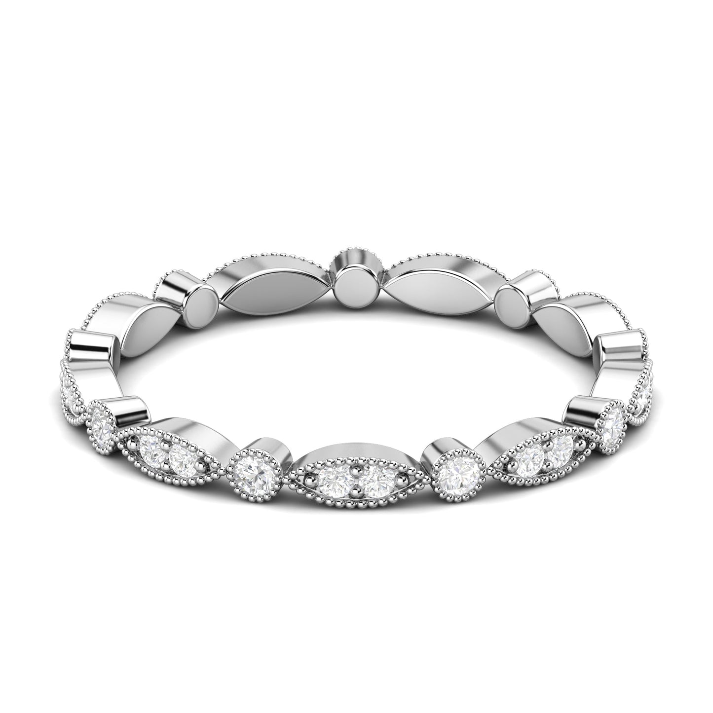 Cleo-0.10 CTW Round Milgrain Wedding Band