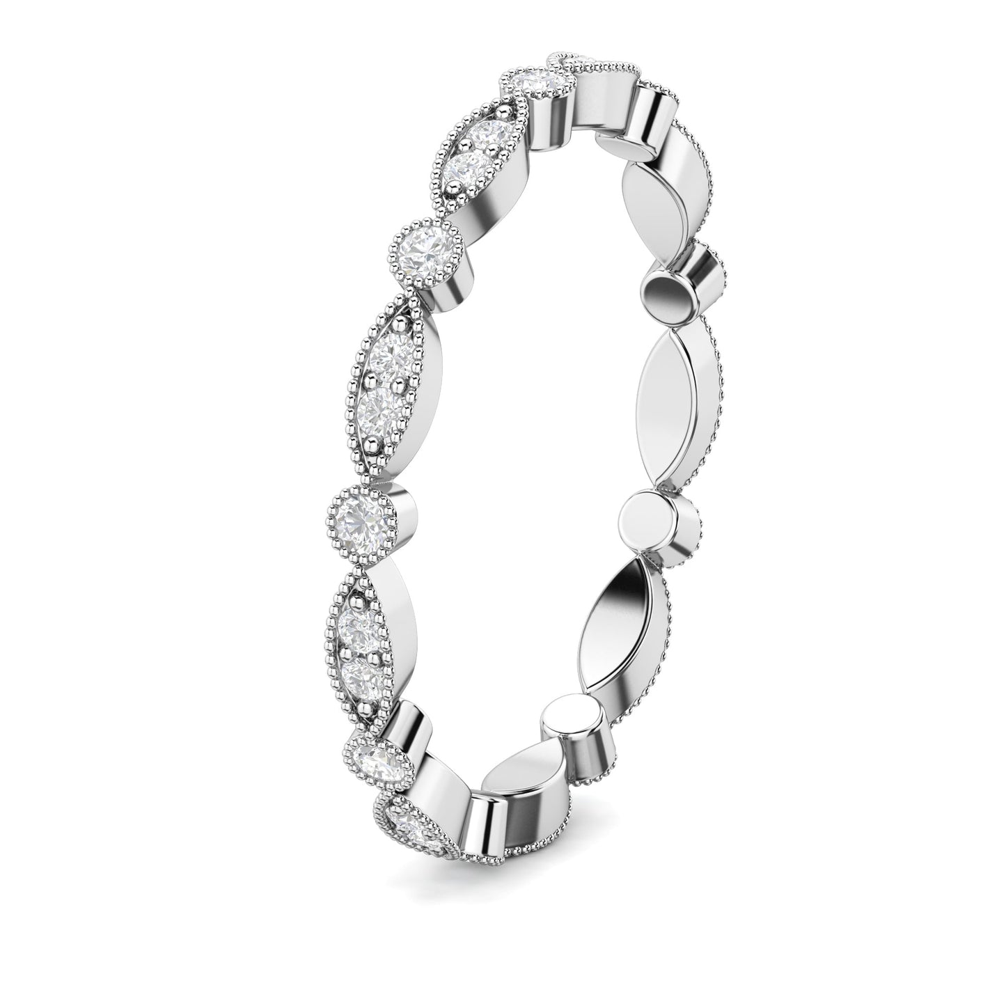 Cleo-0.10 CTW Round Milgrain Wedding Band