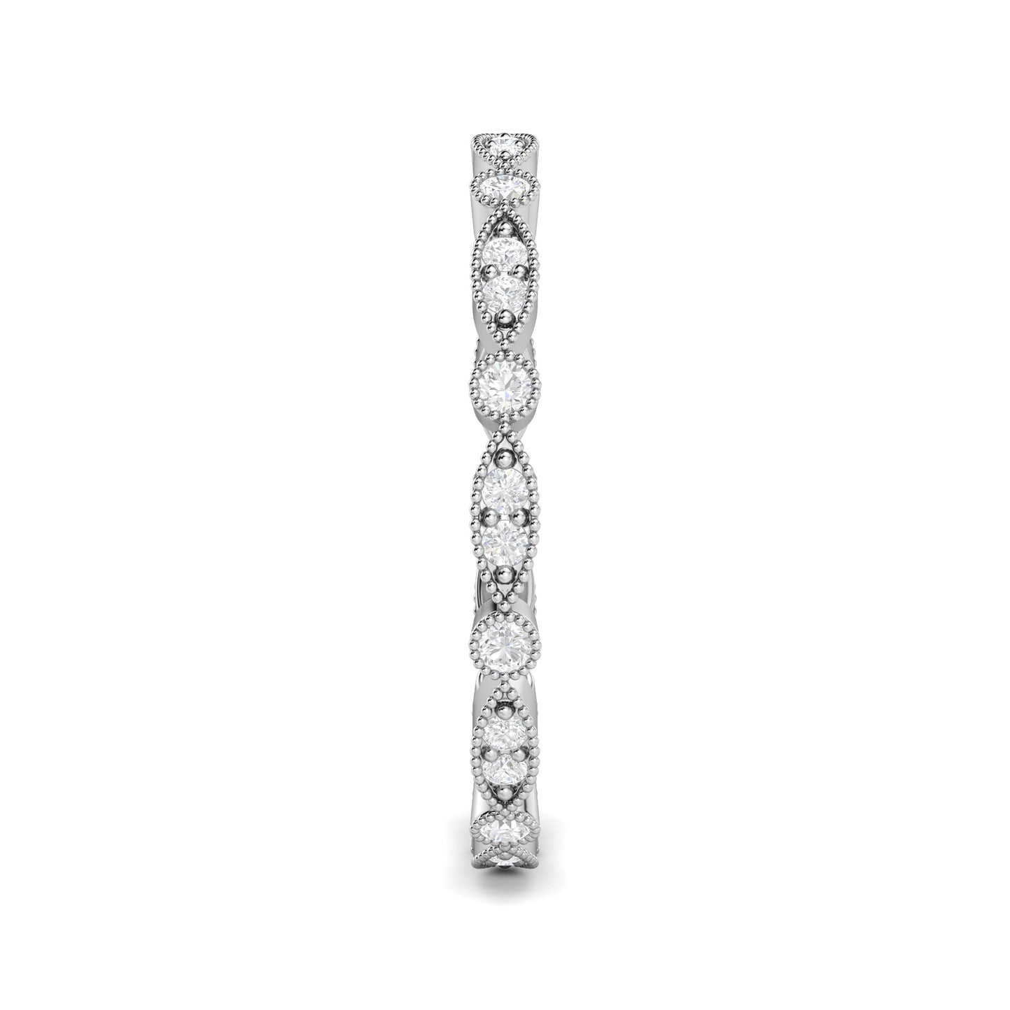Cleo-0.10 CTW Round Milgrain Wedding Band