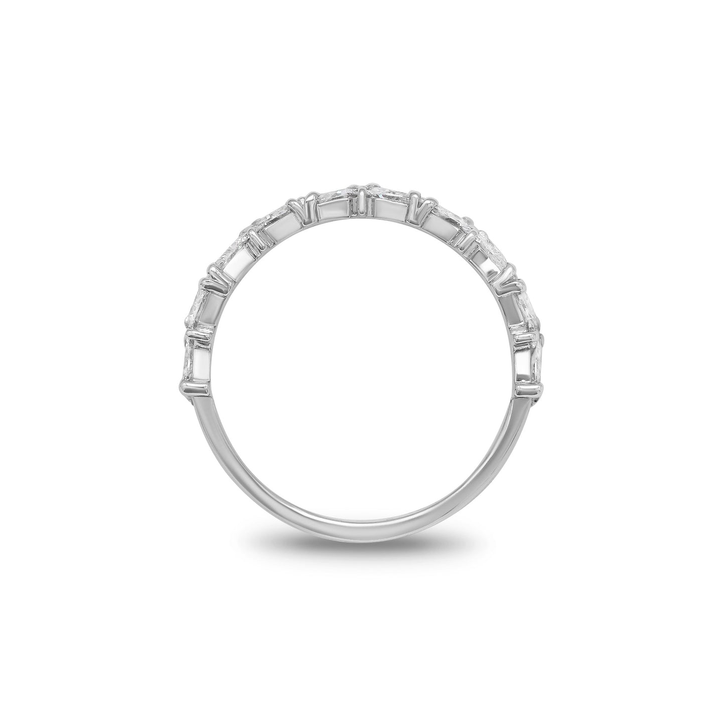 Ervin-0.30 CTW Marquise & Round Half Eternity Wedding Band