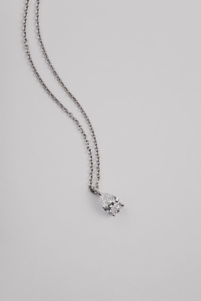 Lila- 0.50 CT Pear Solitaire Moissanite Necklace