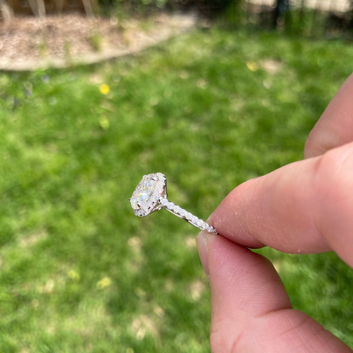 Linda- 3.0 CT Oval Halo Moissanite Ring