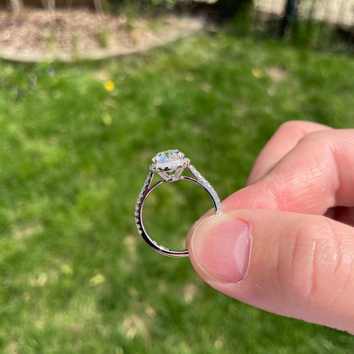 Linda- 3.0 CT Oval Halo Moissanite Ring