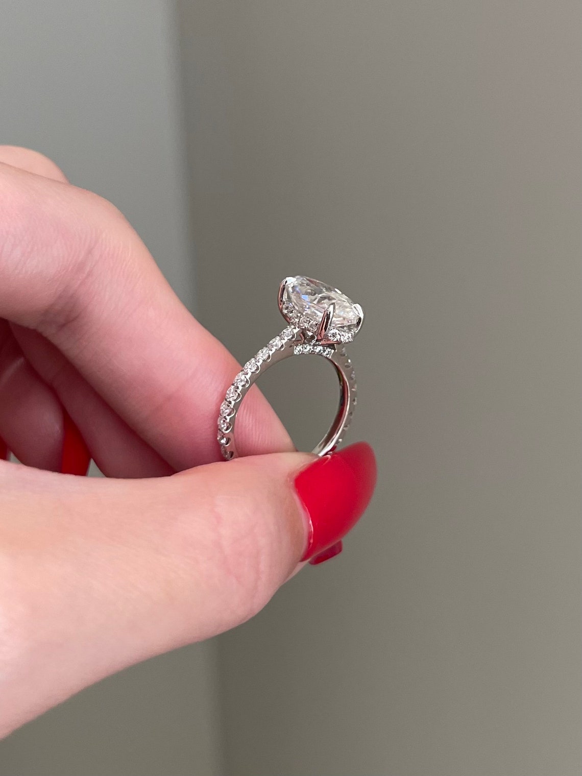 Nancy- 4.0 CT Marquise Pave Moissanite Ring