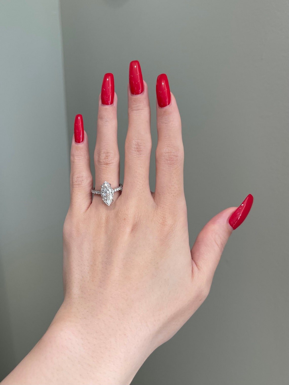 Nancy- 4.0 CT Marquise Pave Moissanite Ring