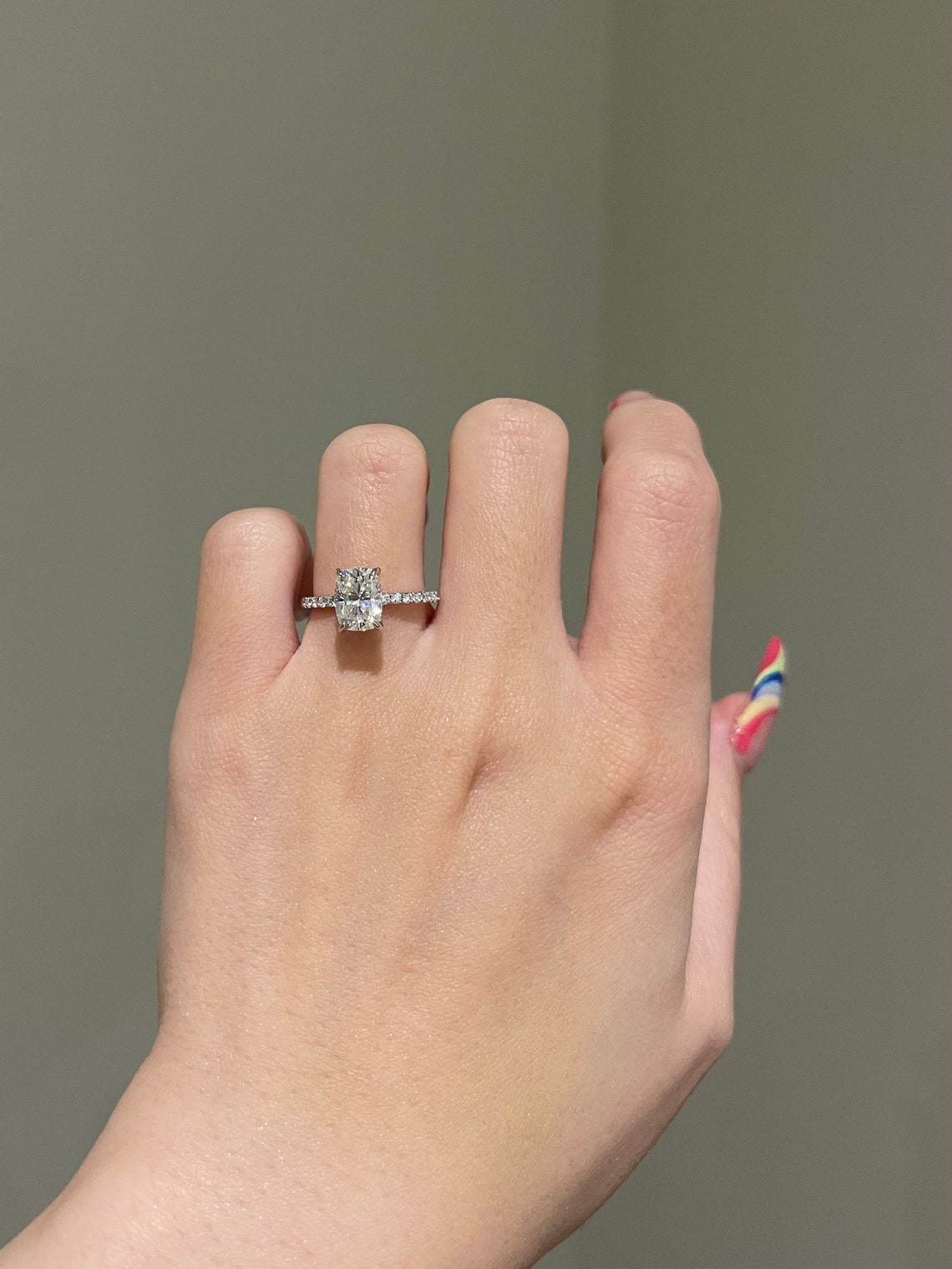 William- 2.0 CT Cushion Pave Moissanite Ring