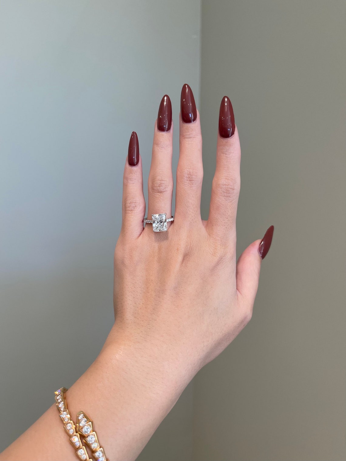 Barbara- 4.0 CT Radiant Hidden Halo Moissanite Ring