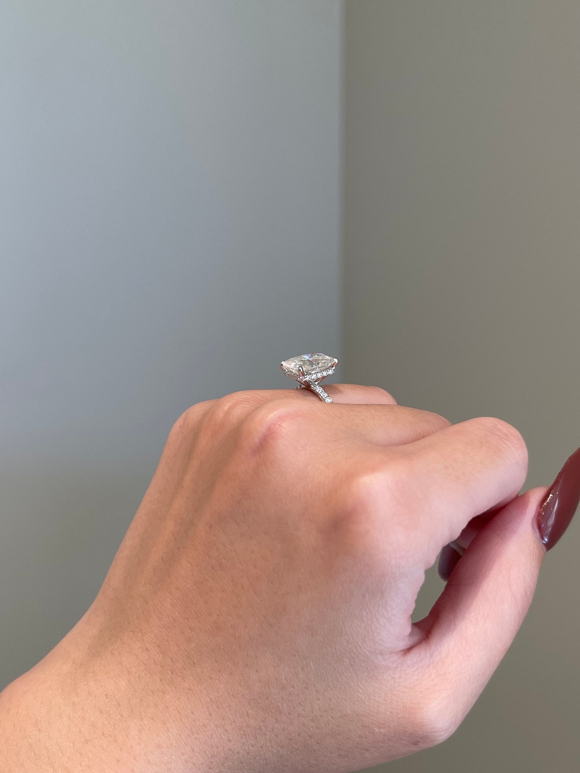 Barbara- 4.0 CT Radiant Hidden Halo Moissanite Ring