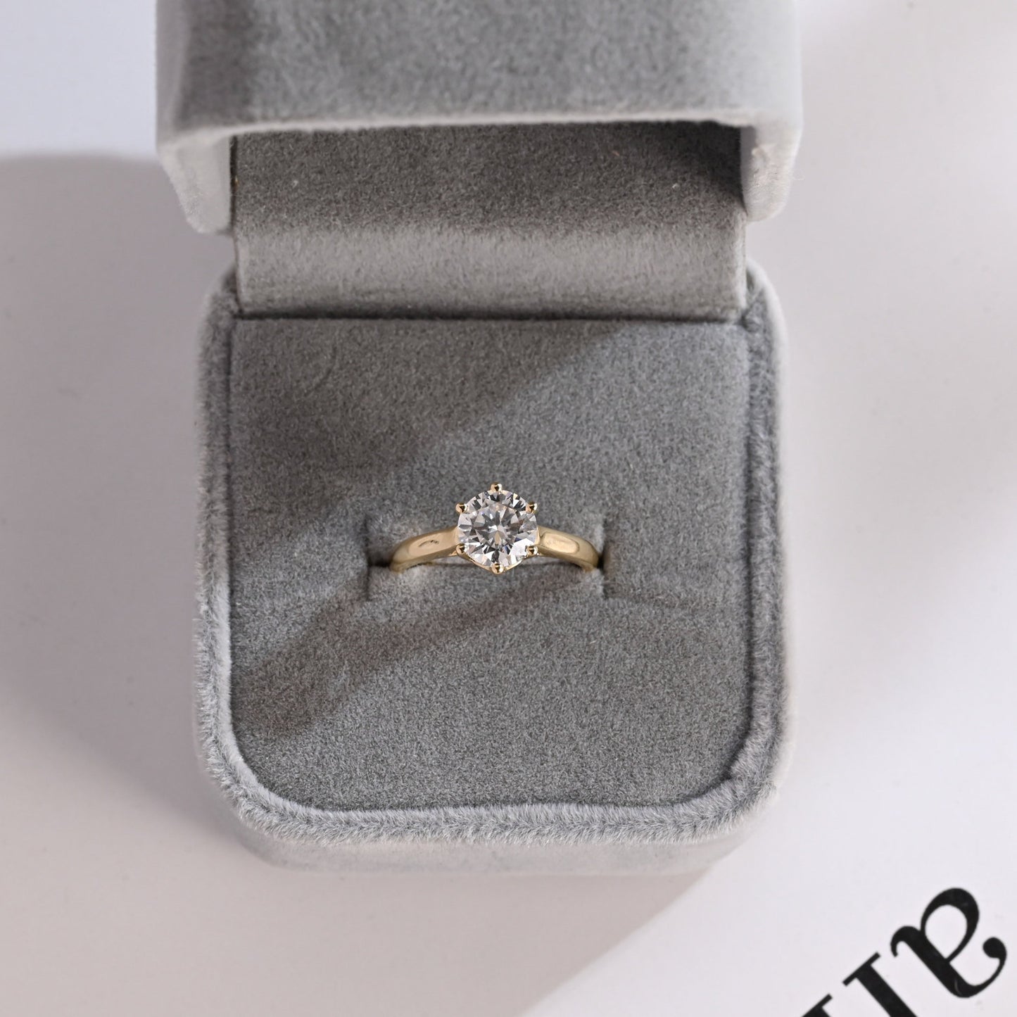 1.5 CT Round Cut Solitaire Moissanite Engagement Ring