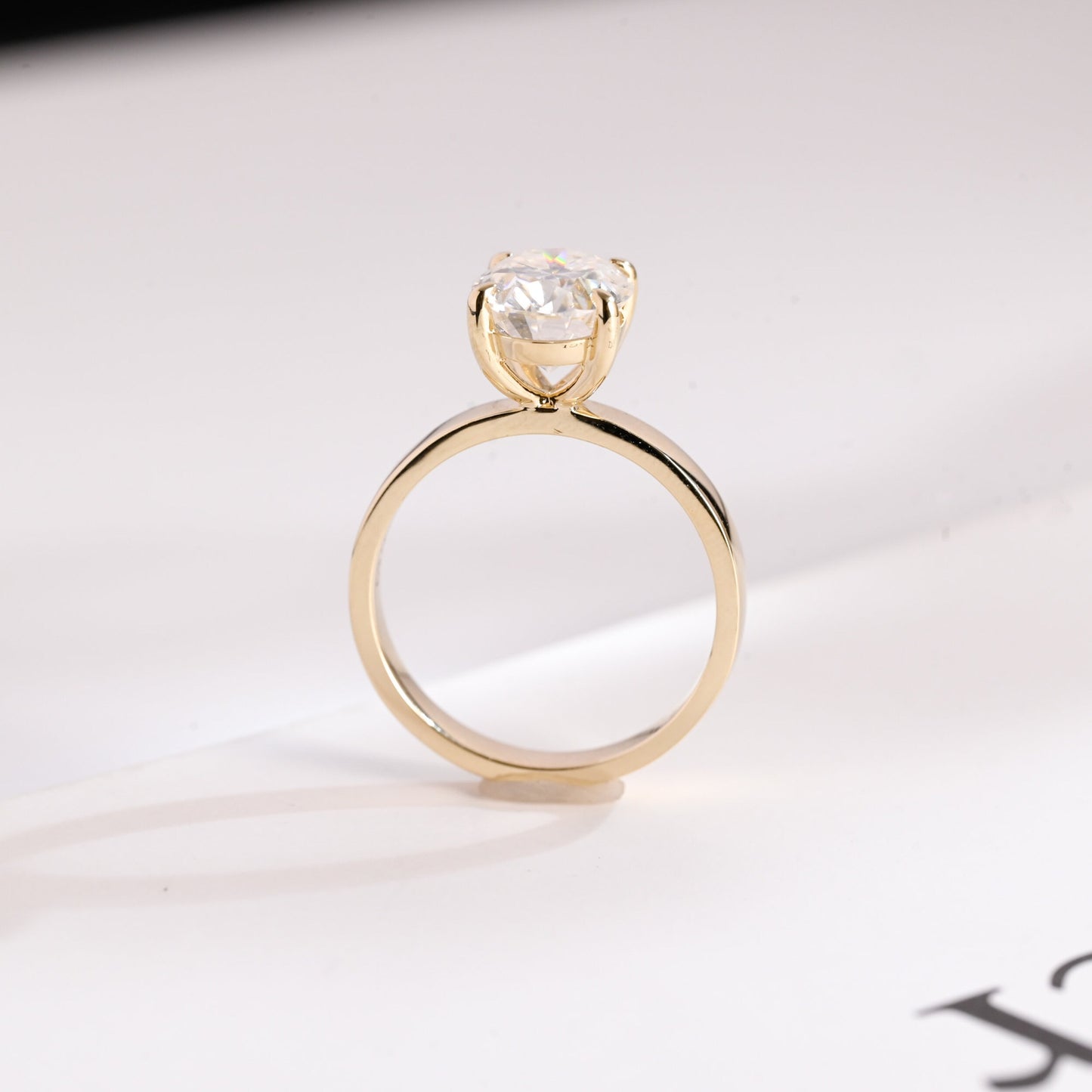 3.5 CT Oval Cut Solitaire Moissanite Engagement Ring