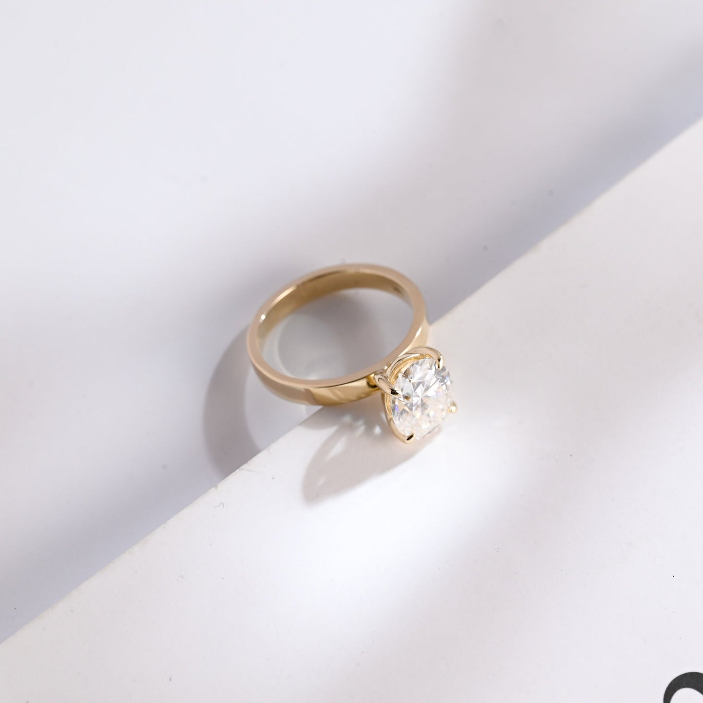 3.5 CT Oval Cut Solitaire Moissanite Engagement Ring