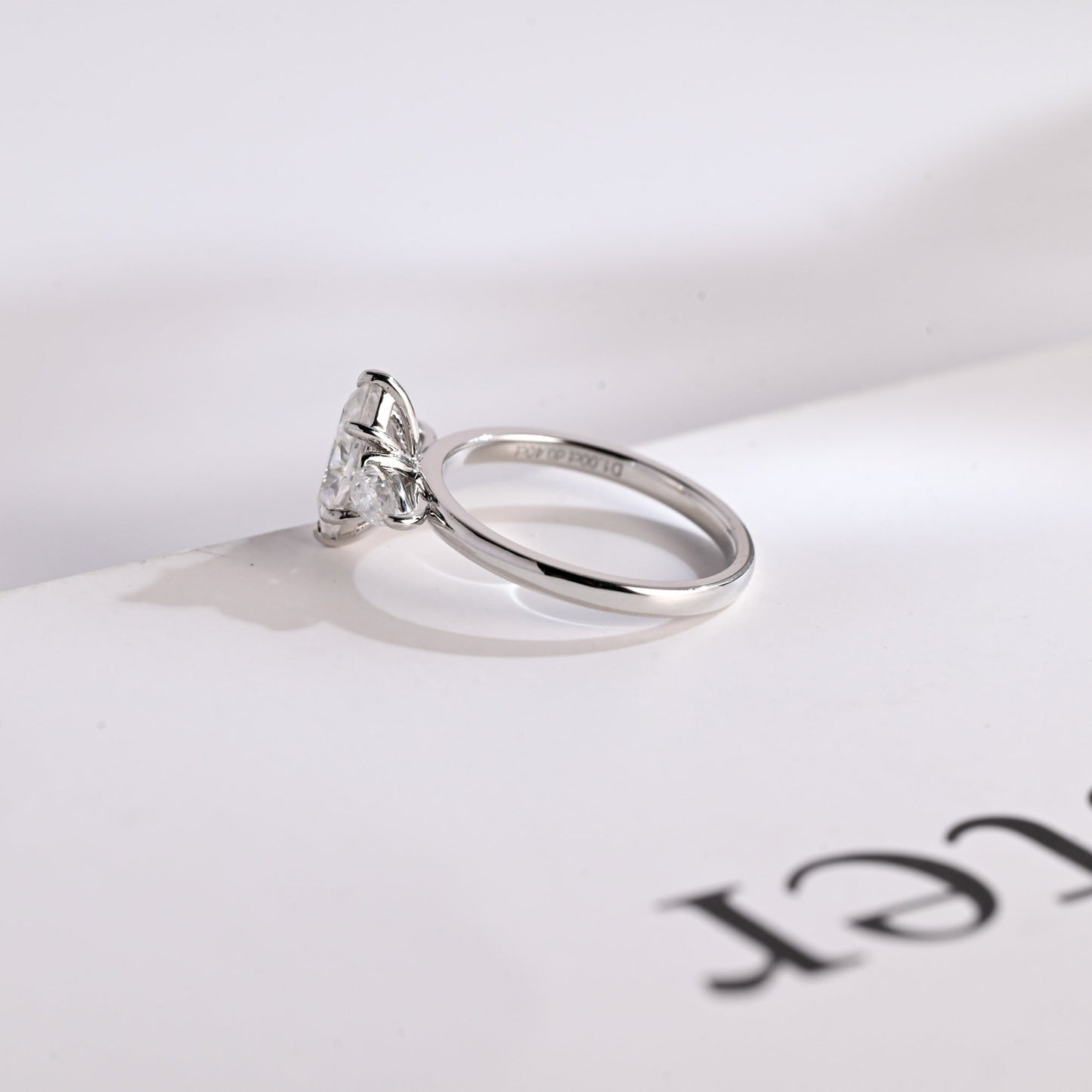 1.5 CT Marquise Cut Three Stone Moissanite Engagement Ring