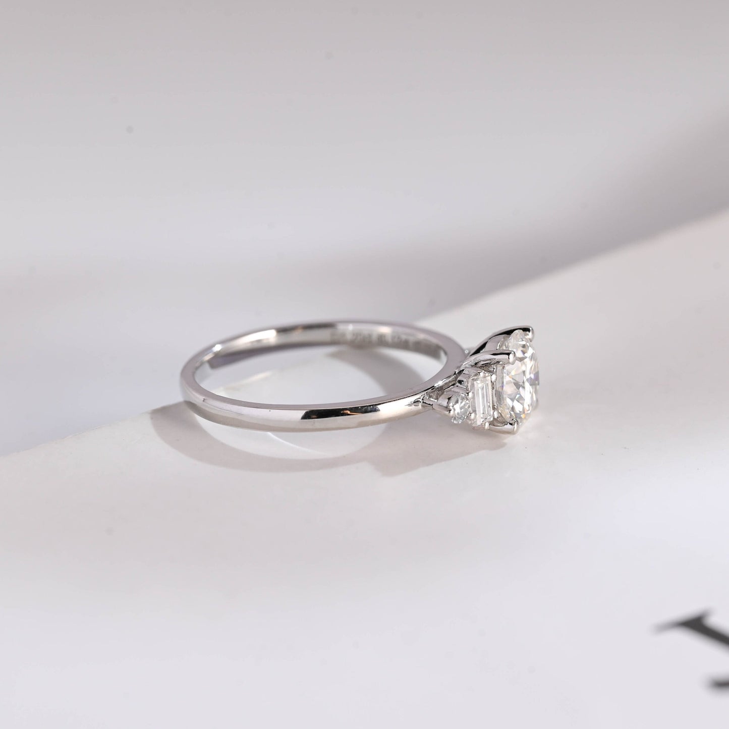 2.5 CT Round Cut Cluster Moissanite Engagement Ring