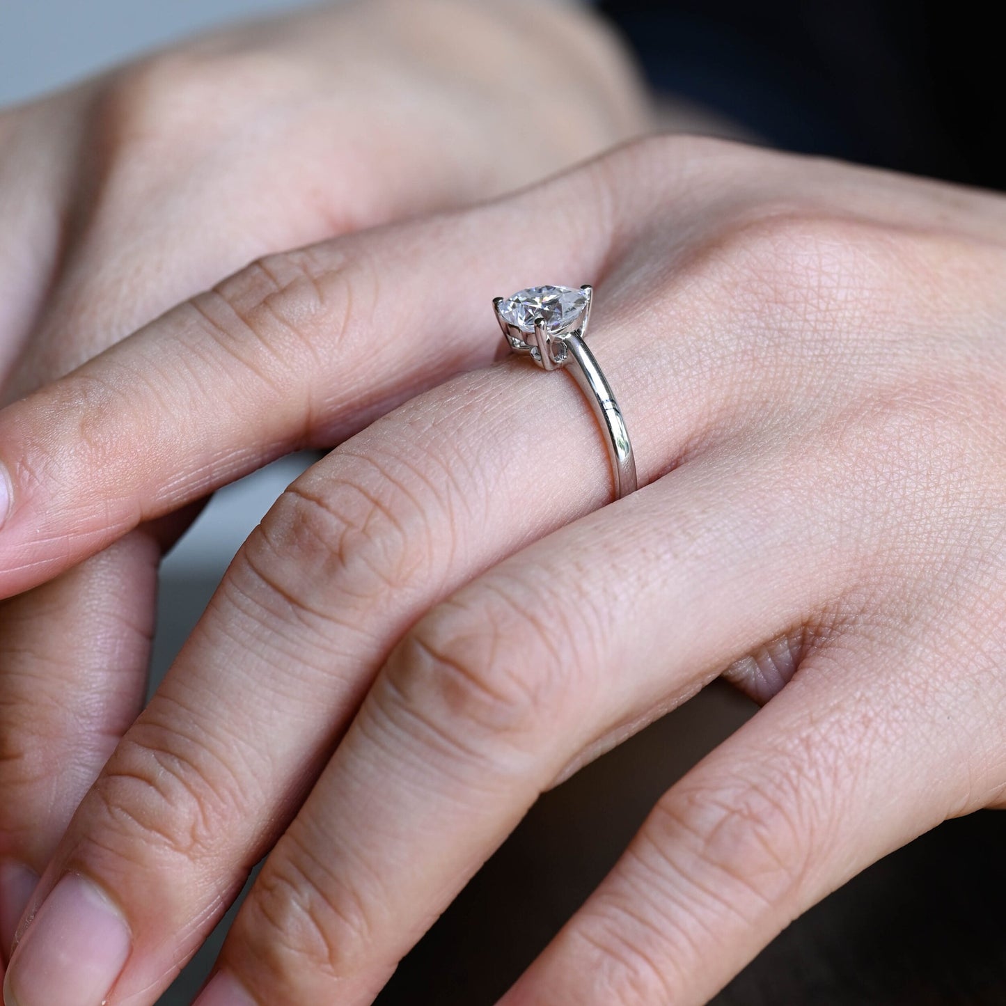 2.0 CT Heart Cut Solitaire Moissanite Engagement Ring