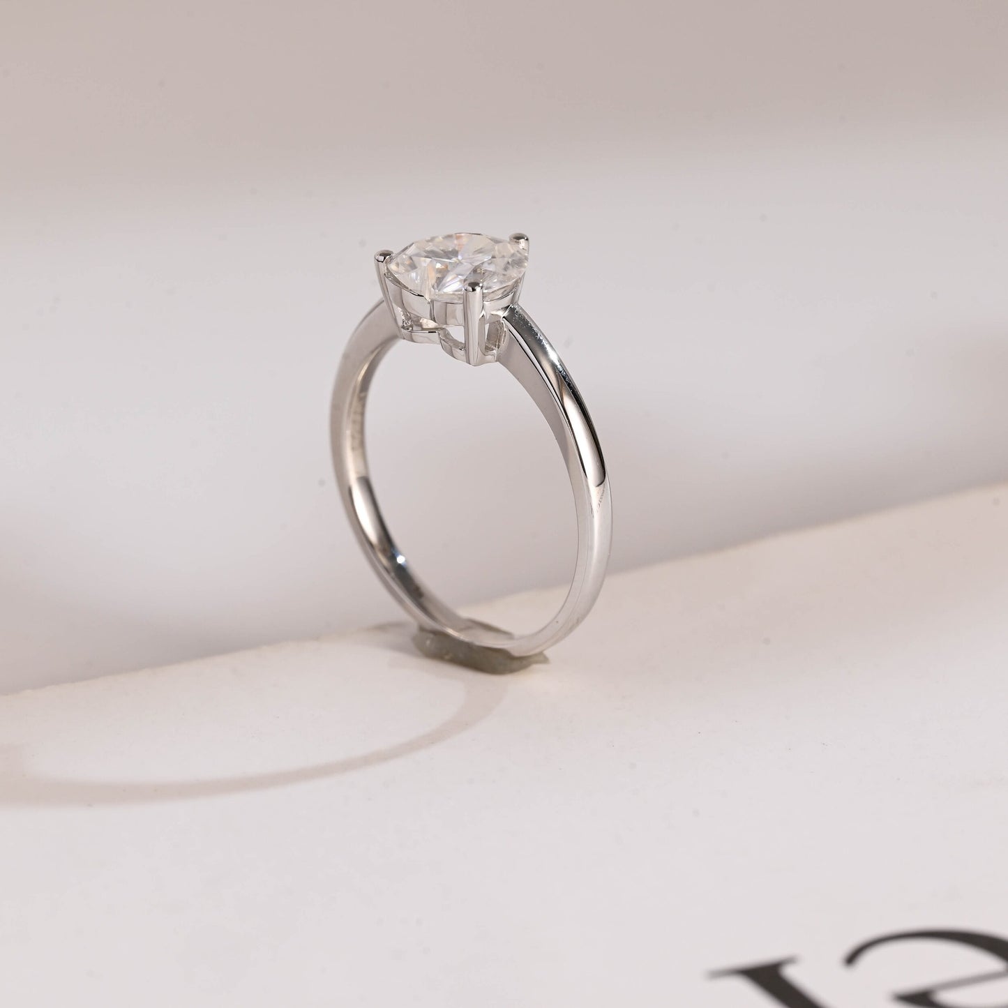 2.0 CT Heart Cut Solitaire Moissanite Engagement Ring