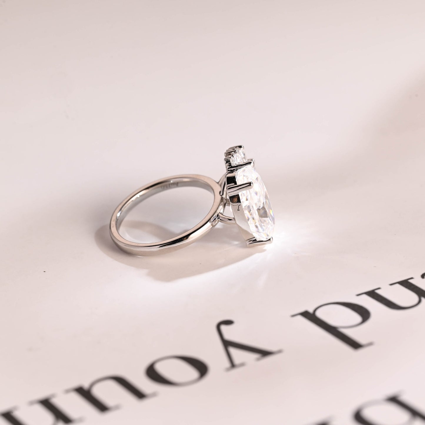 4.5 CT Oval Cut Cluster Moissanite Engagement Ring