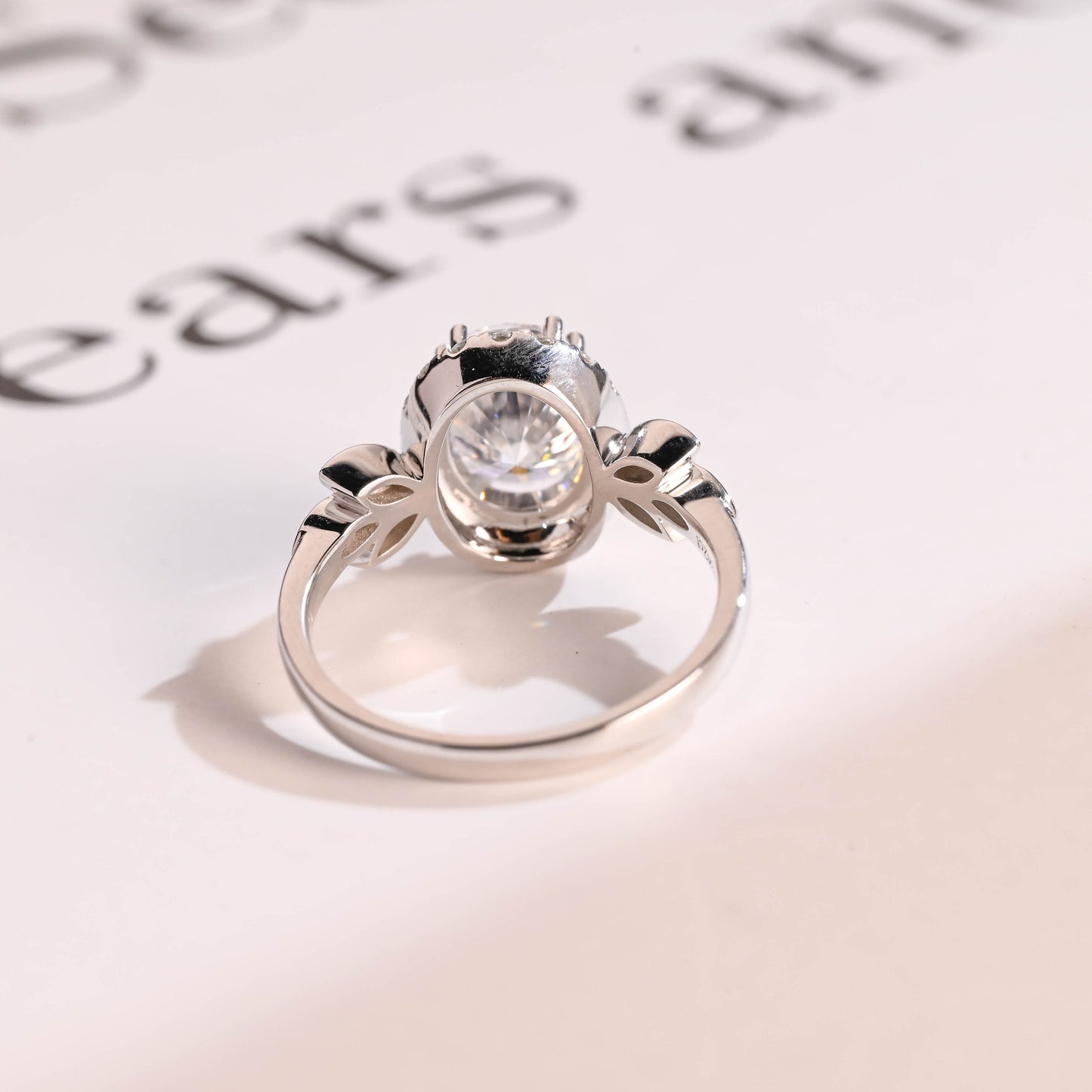 3.5 CT Oval Cut Halo Vintage Moissanite Engagement Ring