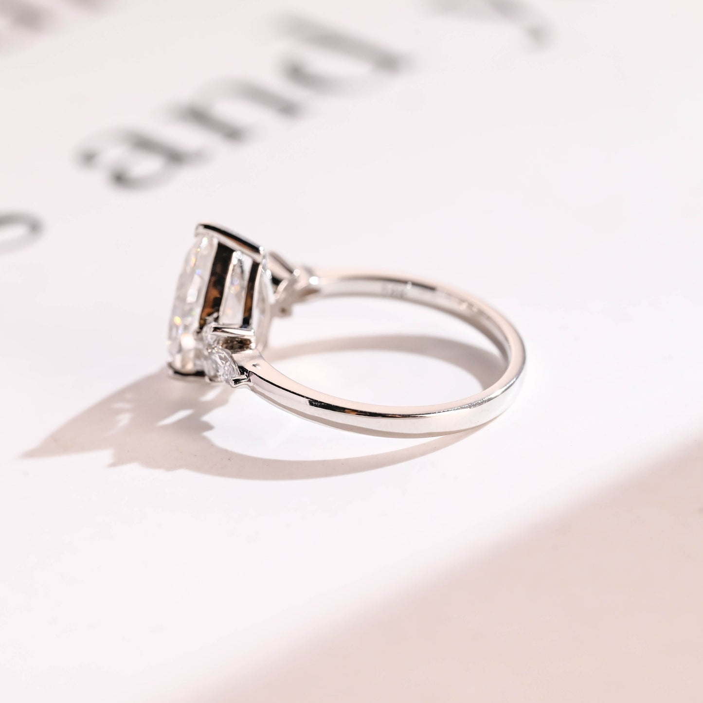 4.0 CT Pear Cut Cluster Moissanite Engagement Ring