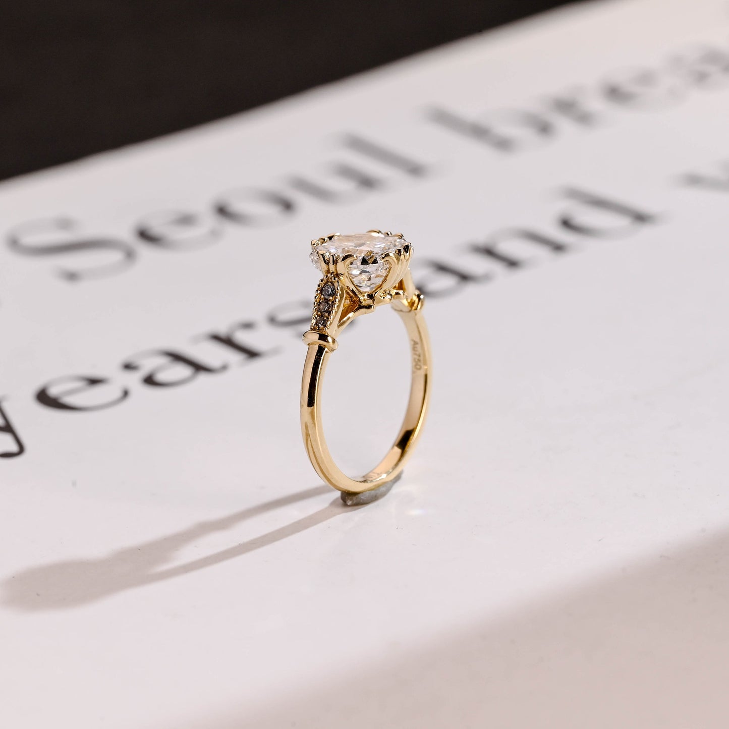 2.5 CT Cushion Cut Vintage Moissanite Engagement Ring