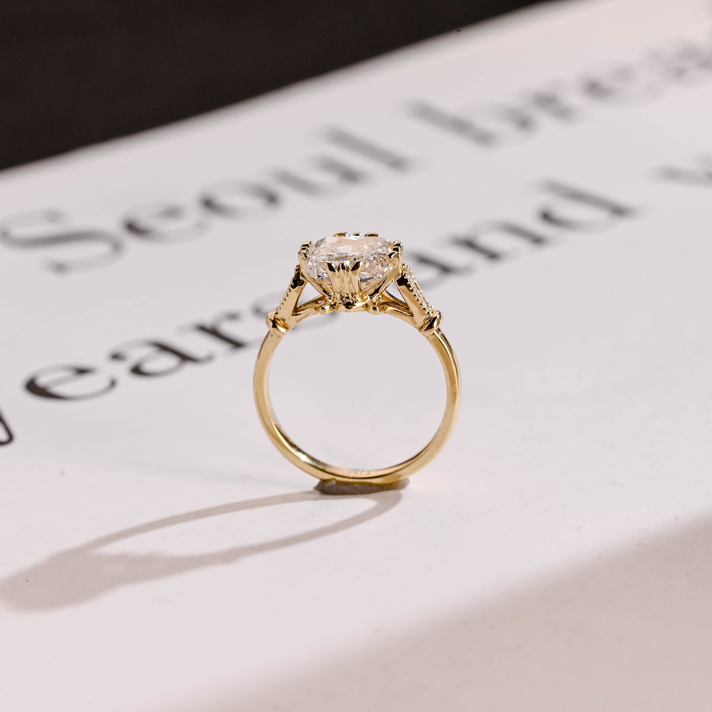 2.5 CT Cushion Cut Vintage Moissanite Engagement Ring