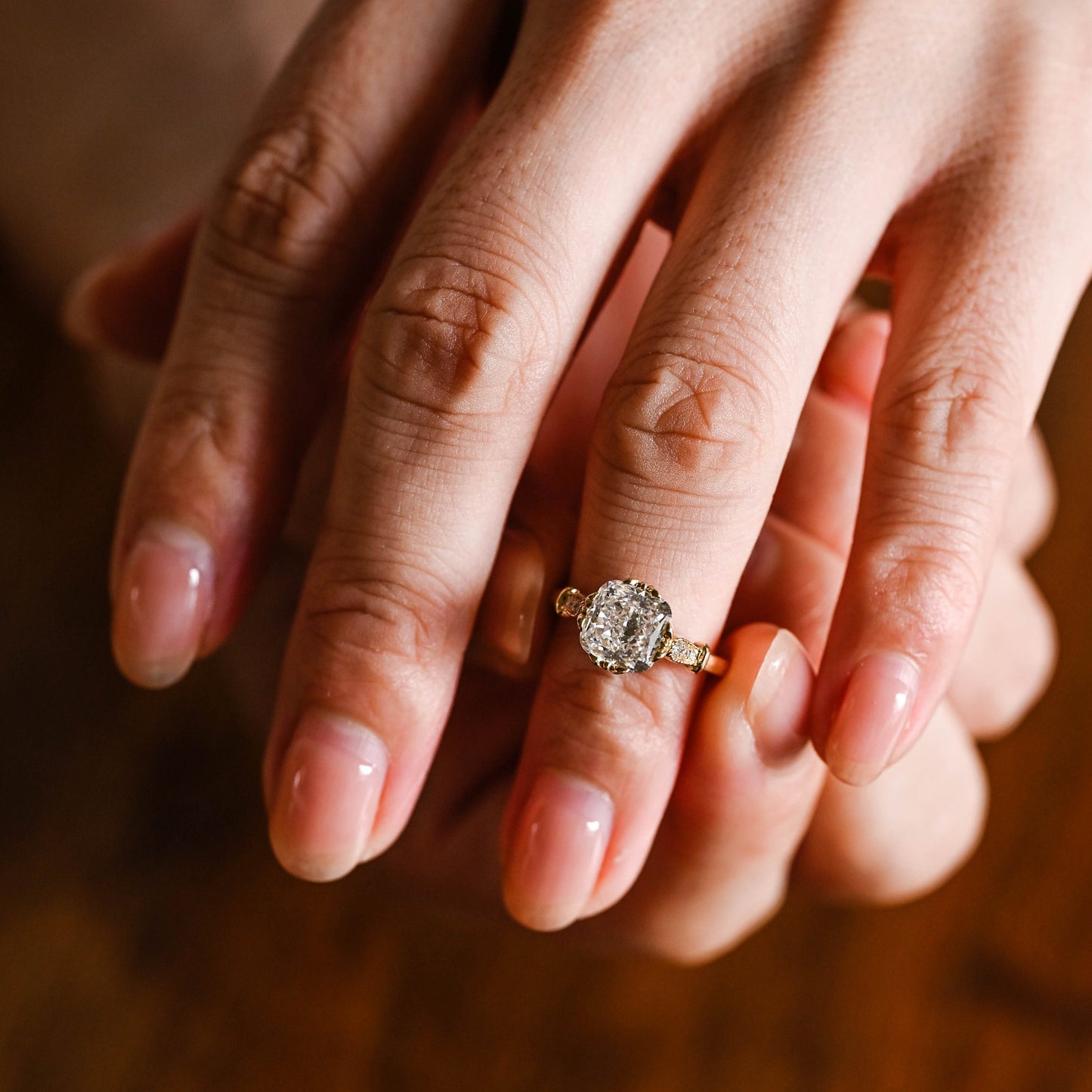 2.5 CT Cushion Cut Vintage Moissanite Engagement Ring