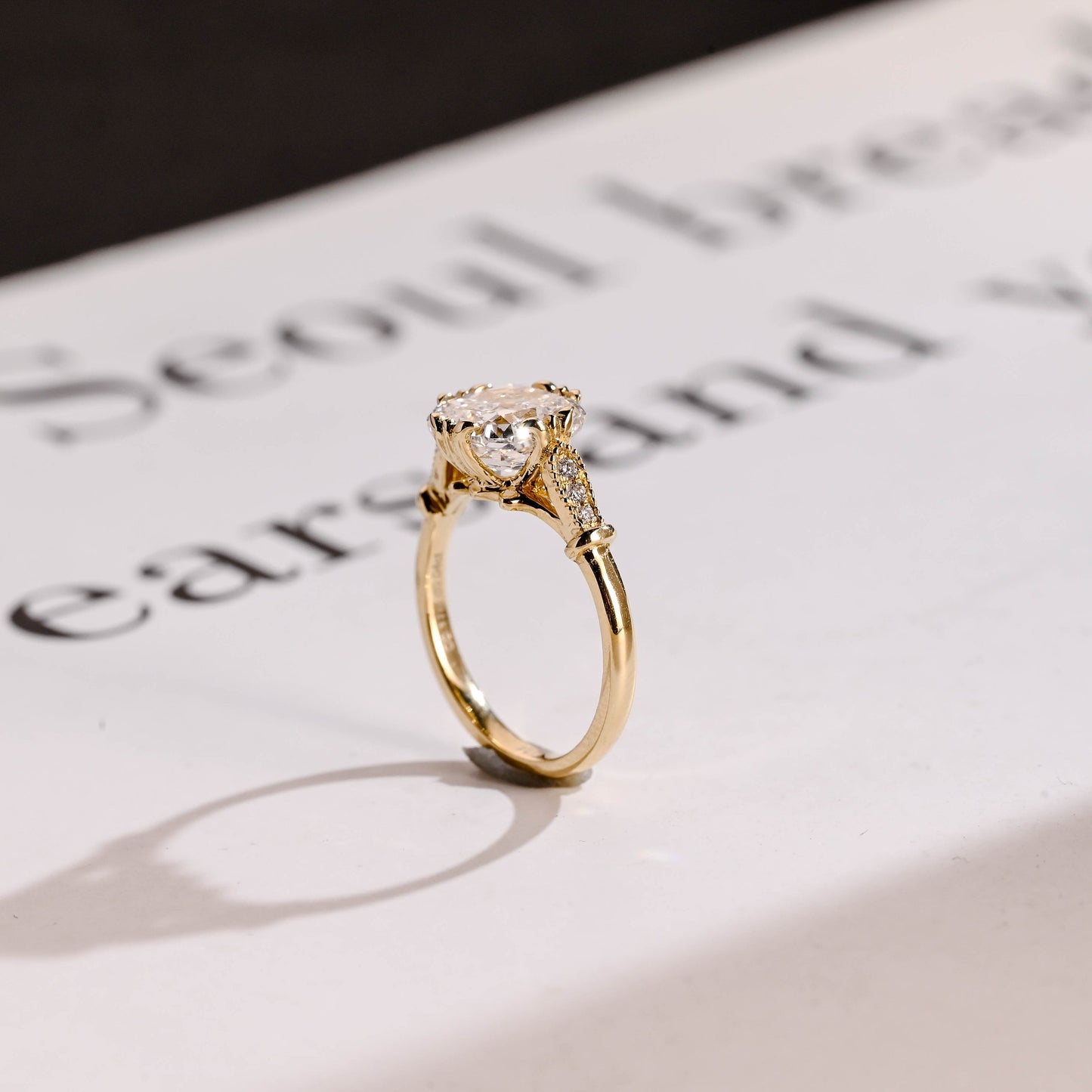 2.5 CT Cushion Cut Vintage Moissanite Engagement Ring