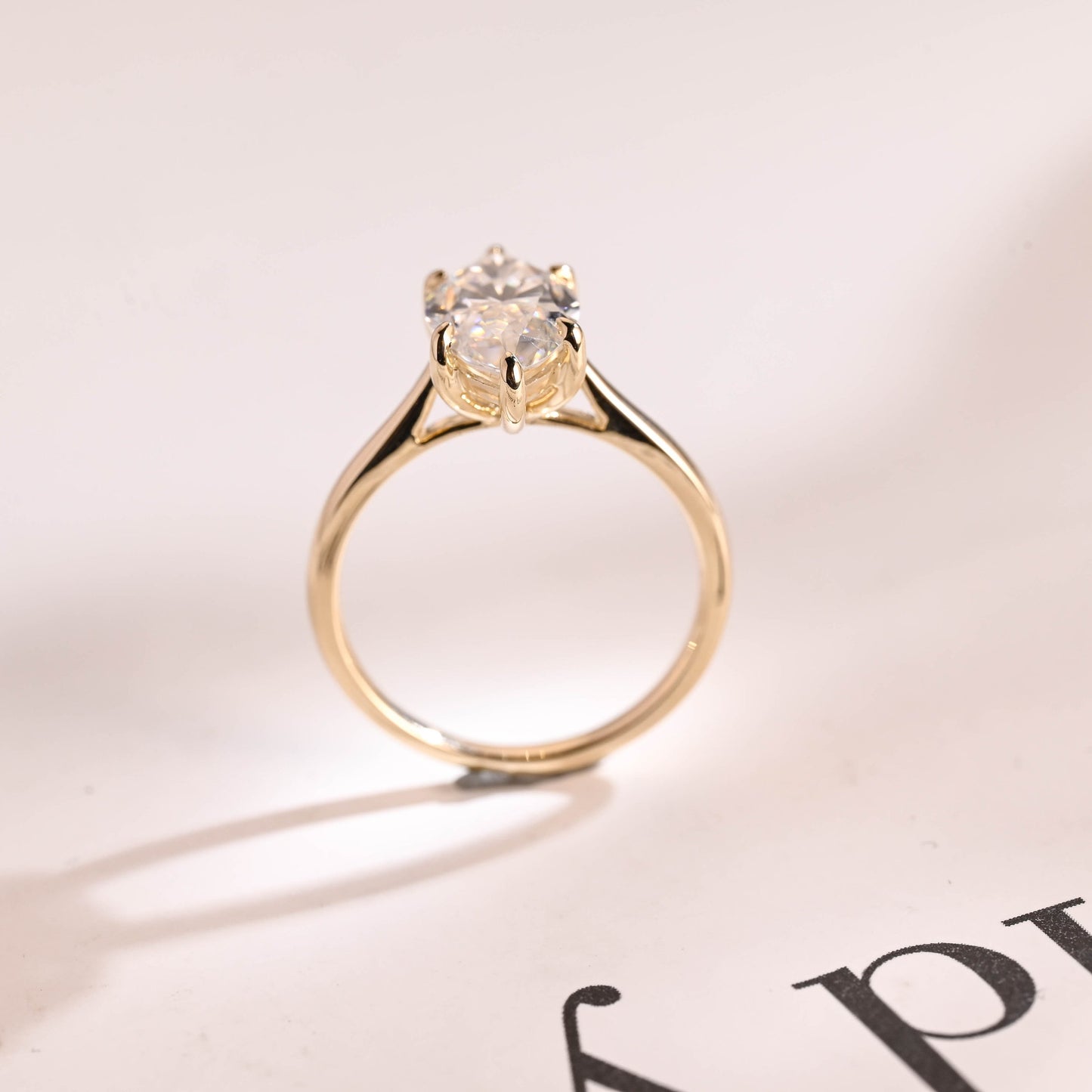 3.0 CT Marquise Cut Solitaire Moissanite Engagement Ring