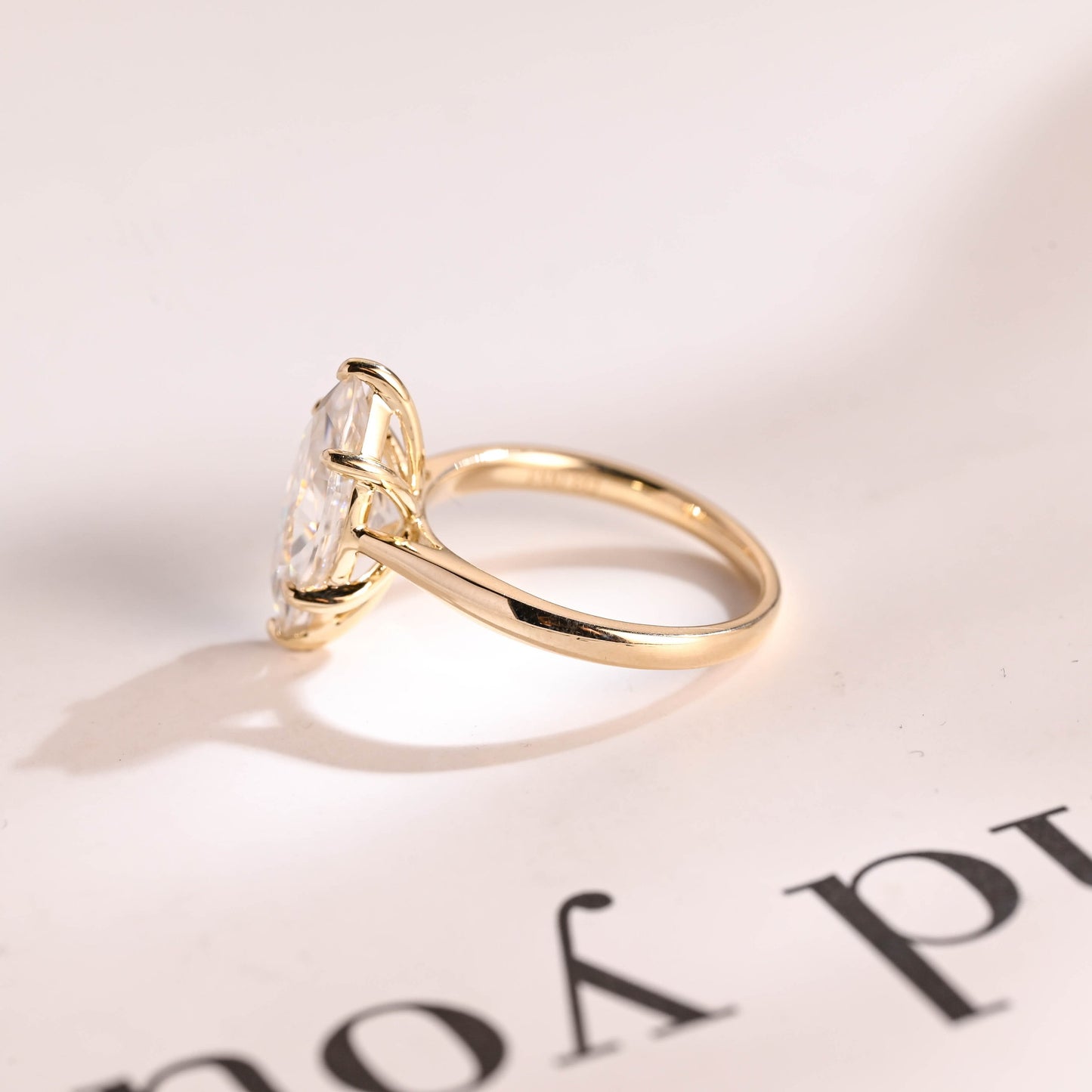 3.0 CT Marquise Cut Solitaire Moissanite Engagement Ring