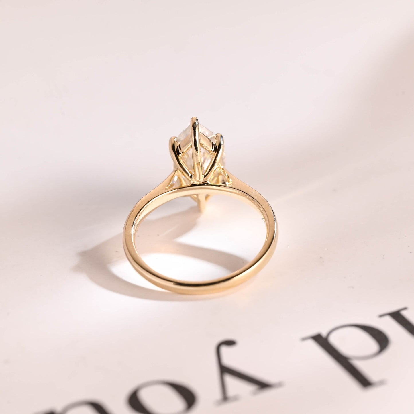 3.0 CT Marquise Cut Solitaire Moissanite Engagement Ring