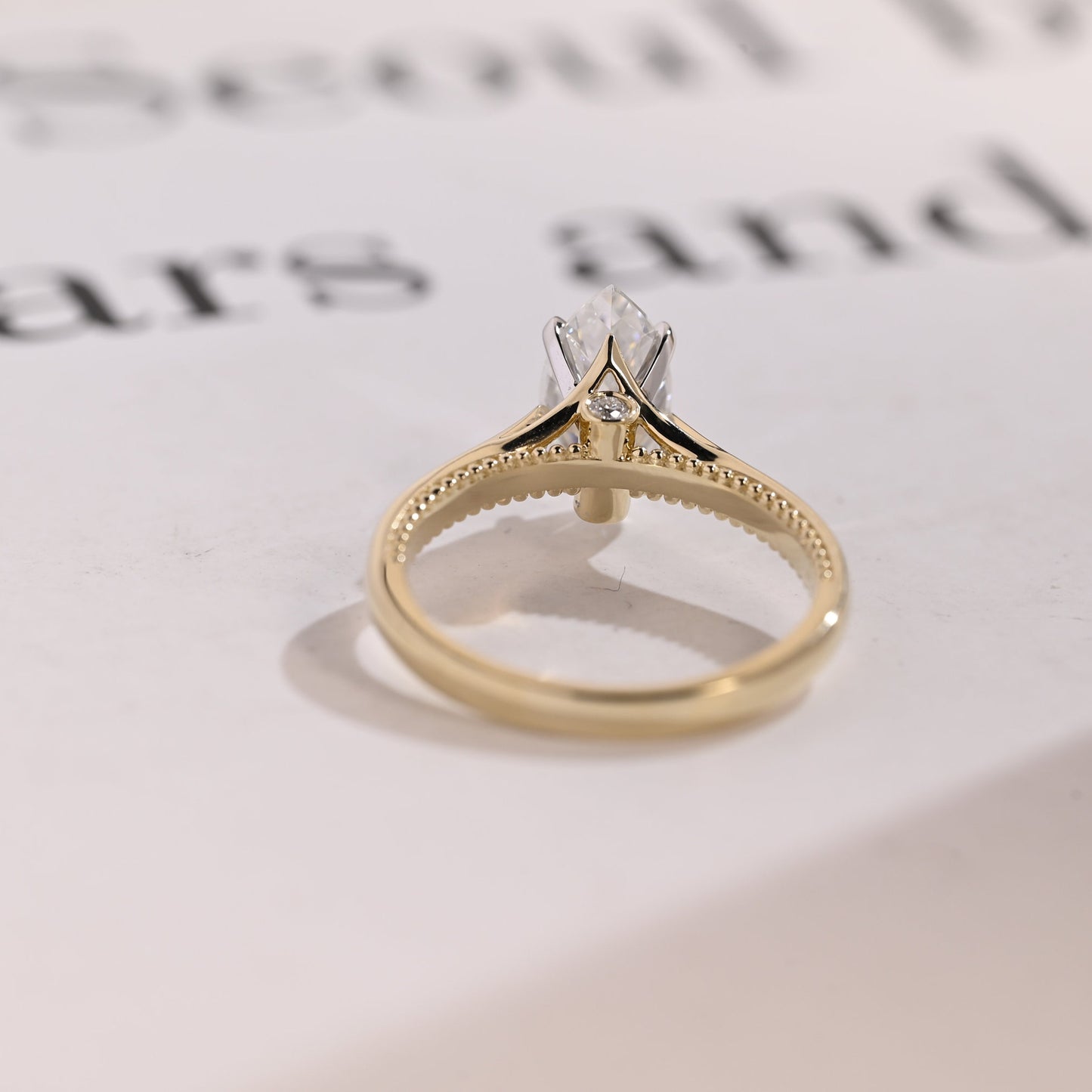 2.0 CT Marquise Cut Solitaire Moissanite Engagement Ring