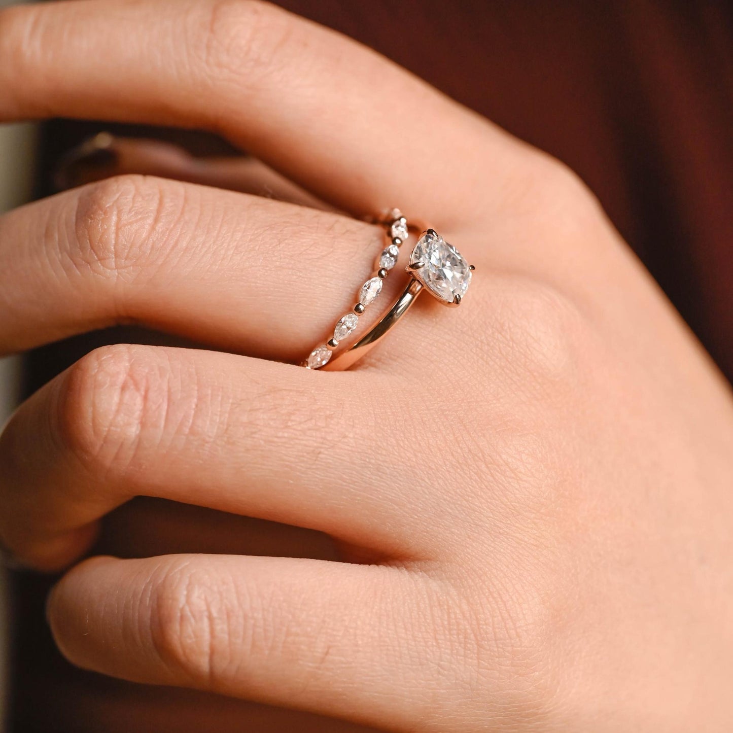 3.0 CT Elongated Cushion Cut Solitaire Moissanite Engagement Ring