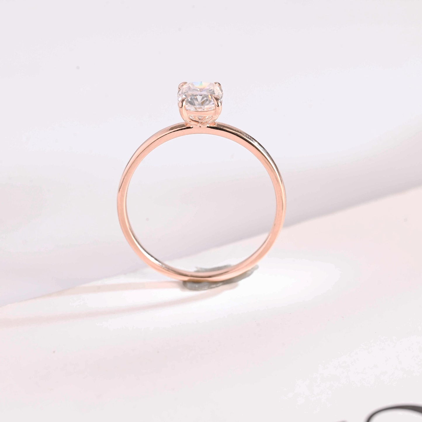 3.0 CT Elongated Cushion Cut Solitaire Moissanite Engagement Ring