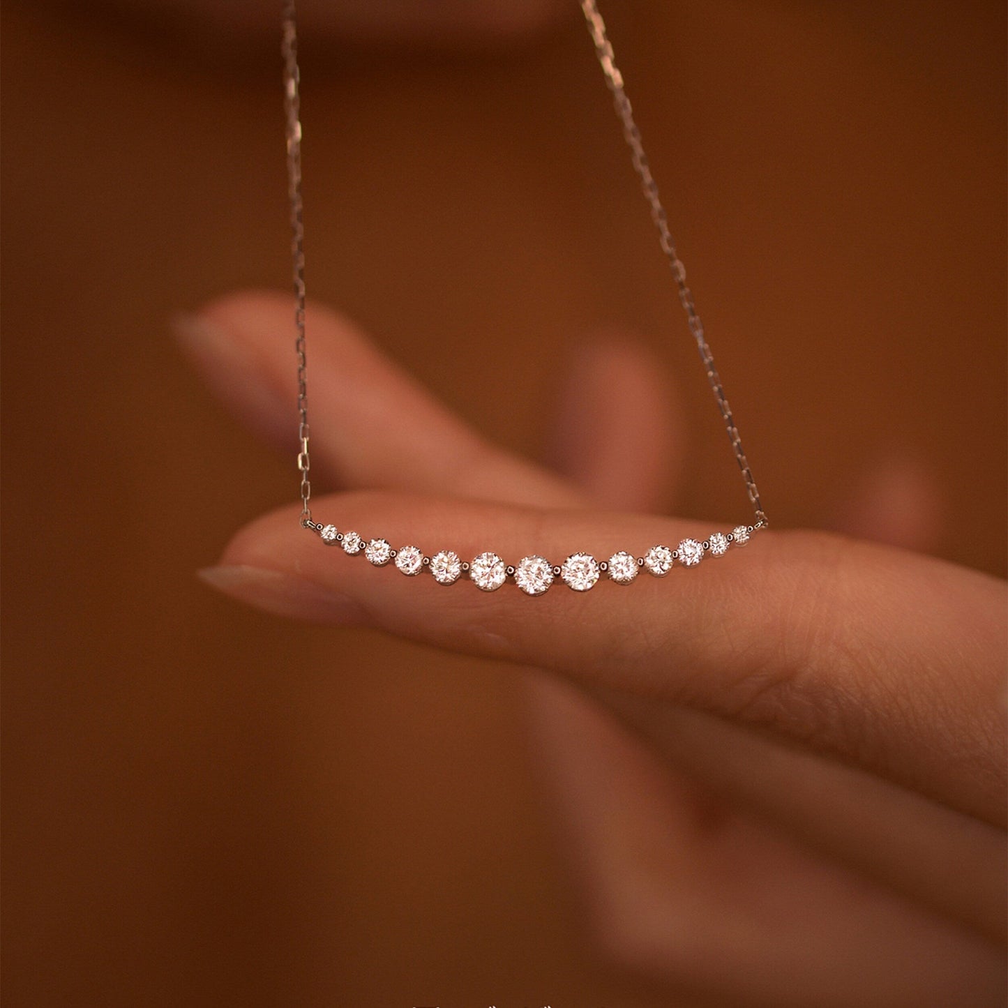 Piper- 1.50 TCW Round Pave Moissanite Necklace
