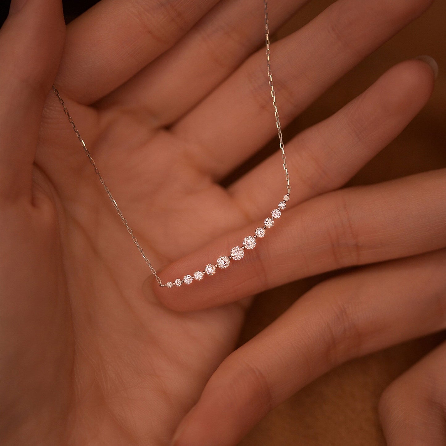 Piper- 1.50 TCW Round Pave Moissanite Necklace